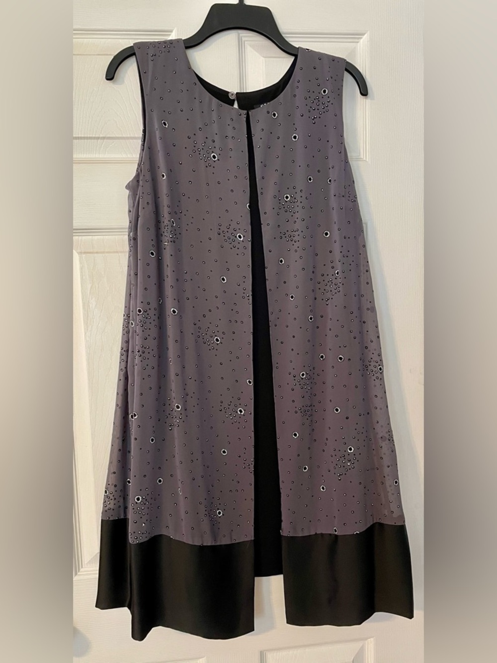 SLNY Black / Grey / Silver sleeveless dress